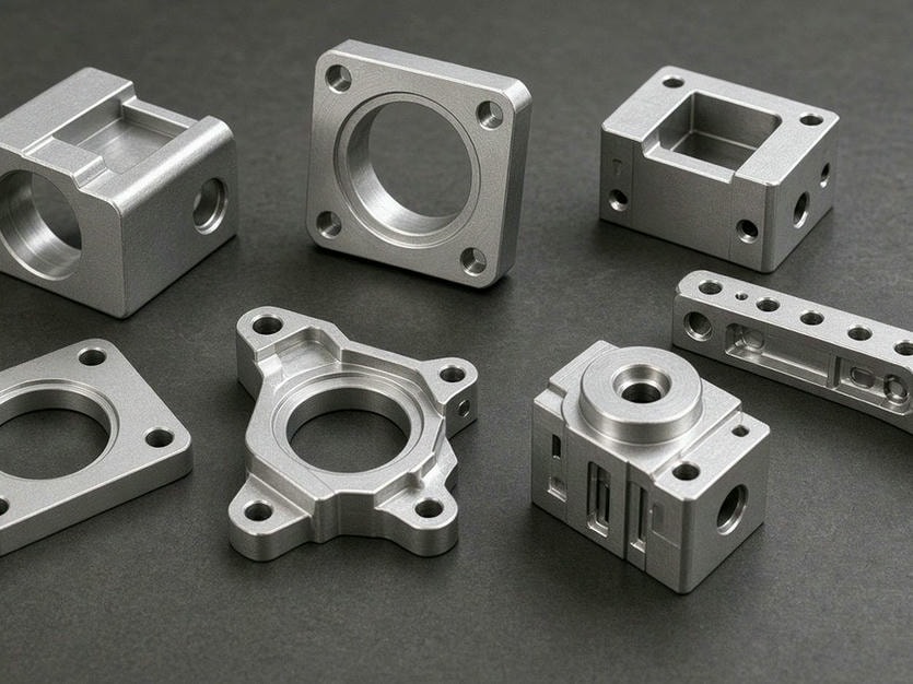 Complex geometry aluminum component machined with multi-axis CNC
