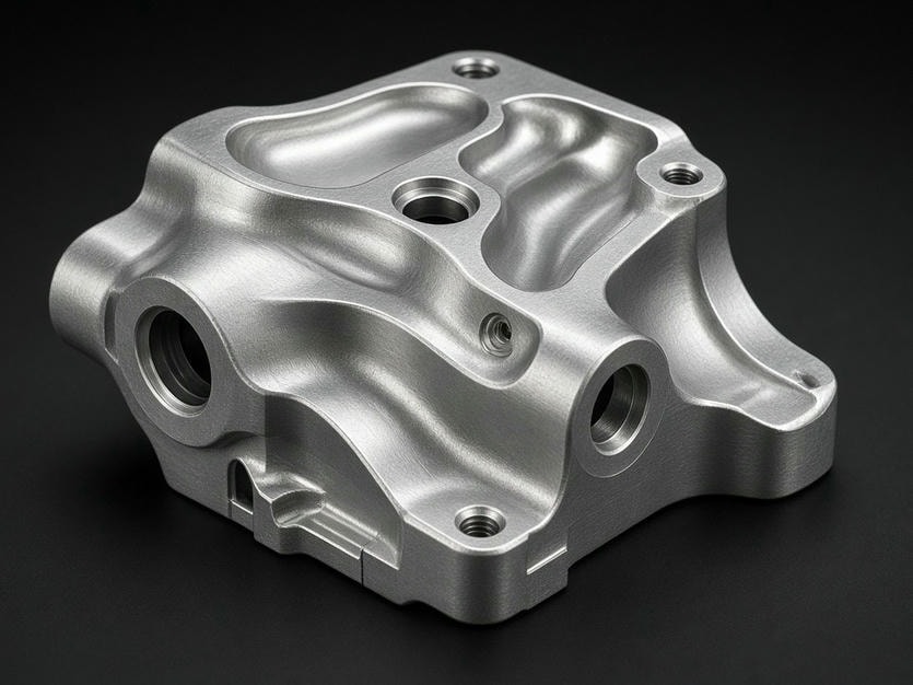 5-axis CNC machined complex aluminum component