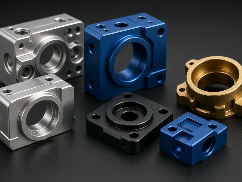 Precision aluminum CNC machined components with anodized finishes