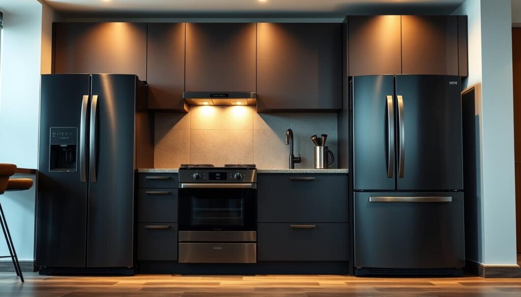 appareils de cuisine en acier inoxydable noir