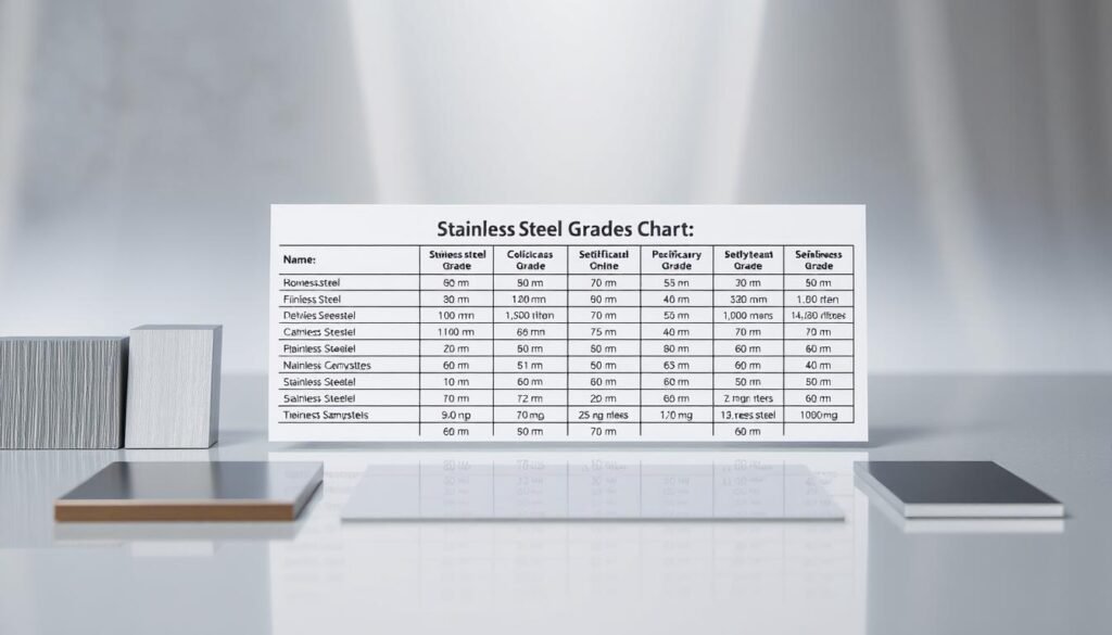 comparaison des grades d'acier inoxydable