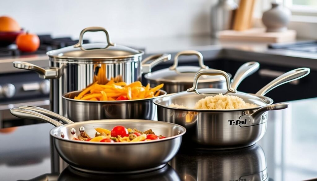 Performance des ustensiles de cuisine en acier inoxydable T-fal
